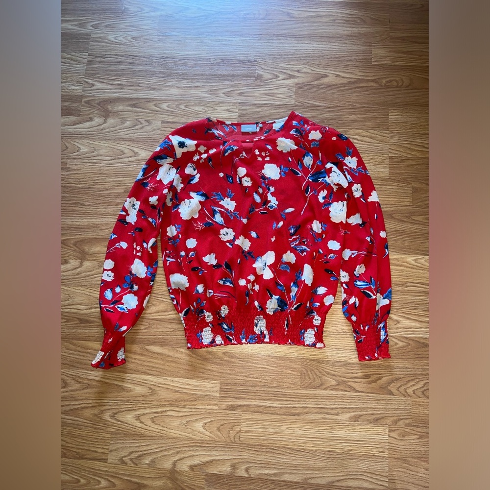 B. Young - Red Floral Blouse